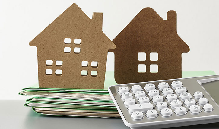 Homes on desk with keyboard